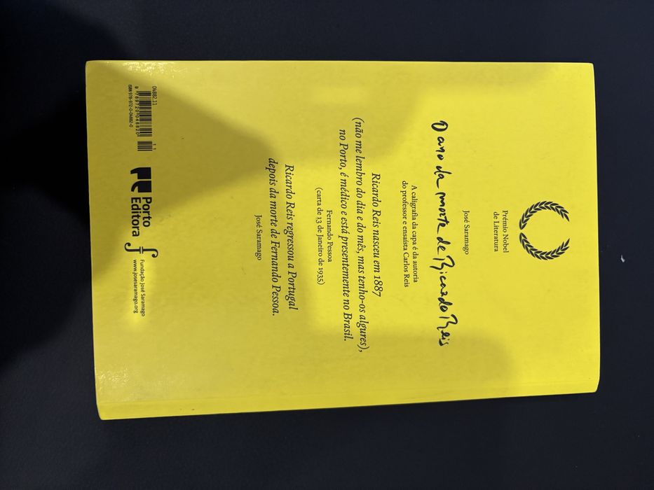 Livro O Ano da Morte de Ricardo Reis de José Saramago