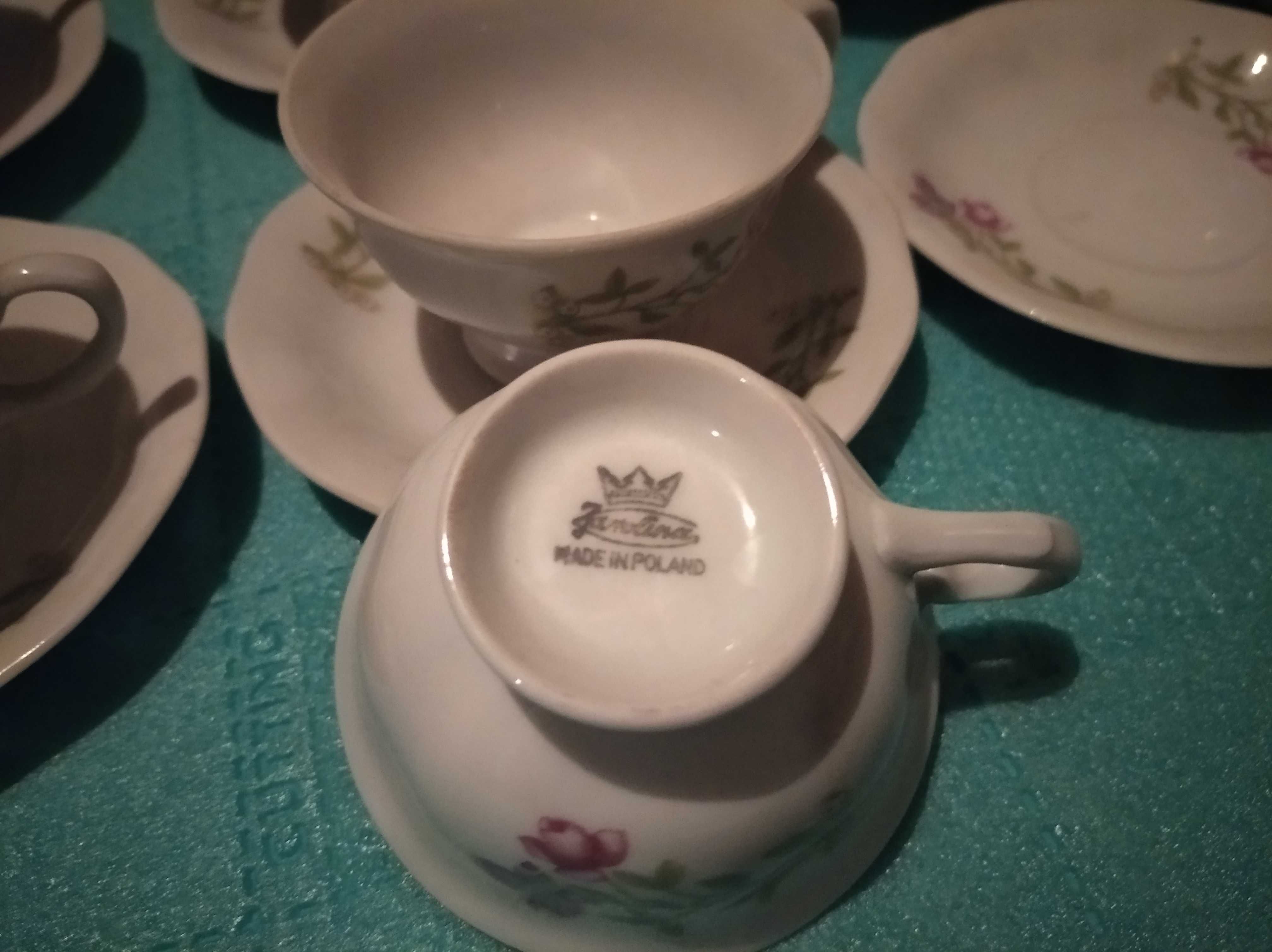 Porcelana z Włocławka Komplet filiżanek do kawy PRL