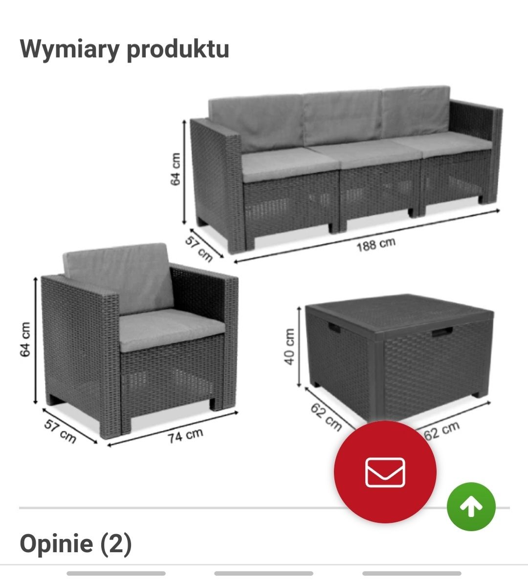 Meble ogrodowe technorattanowe sofa+2 fotele