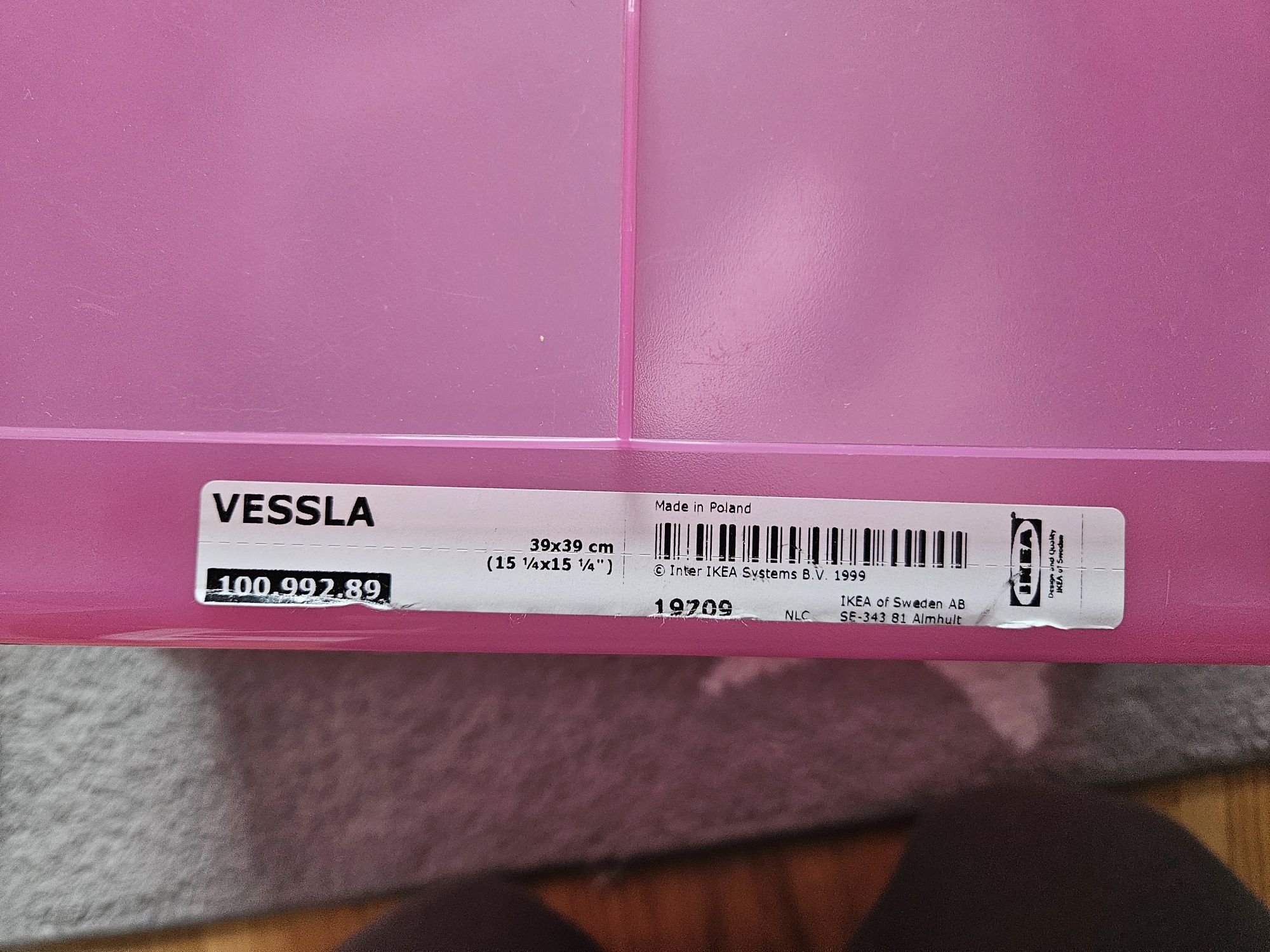 Pojemnik vessla Ikea różowy