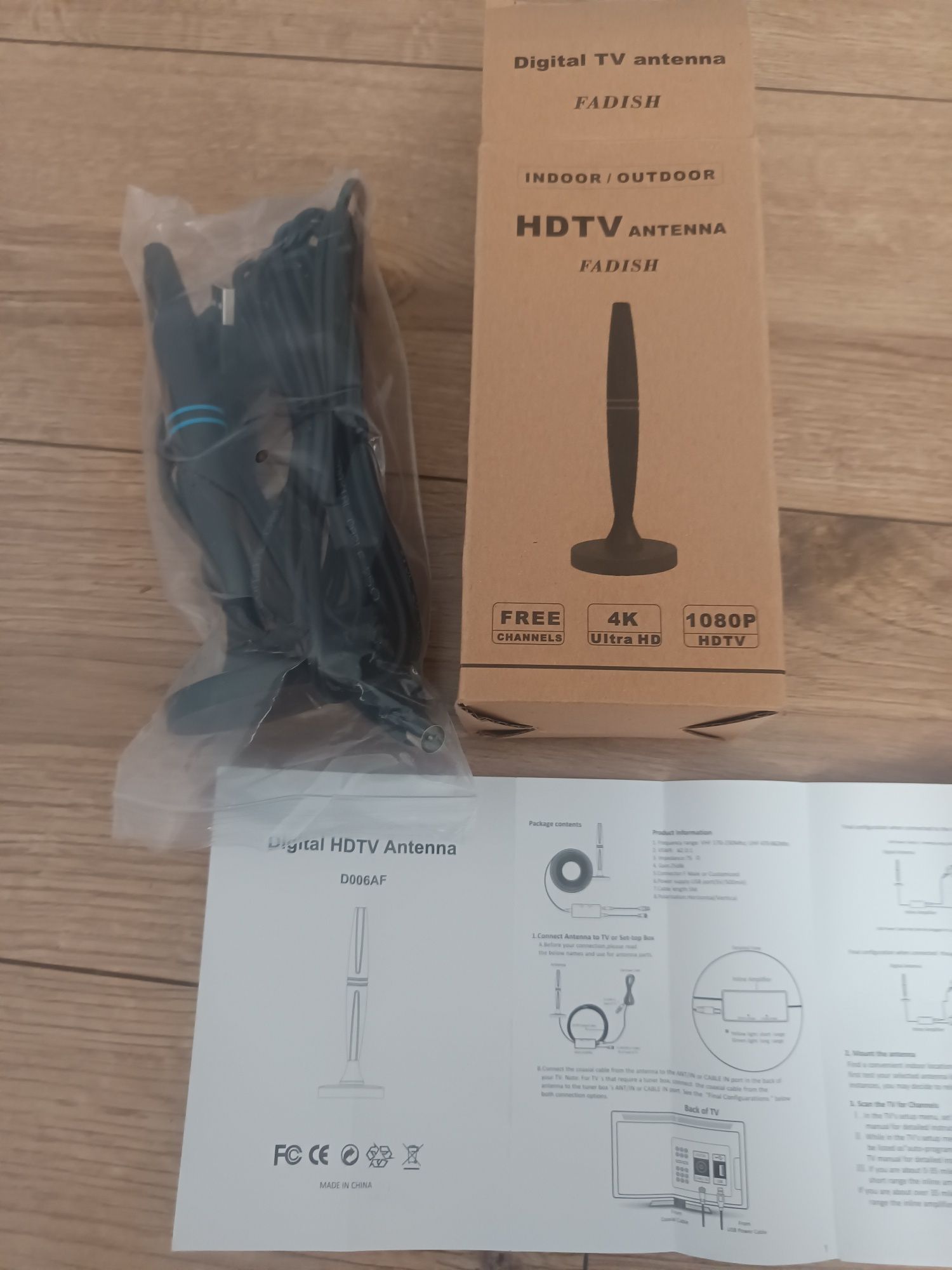Antena wewnętrzna zewnętrzna ze wzmacniaczem sygnału 4K HDTV 1080P