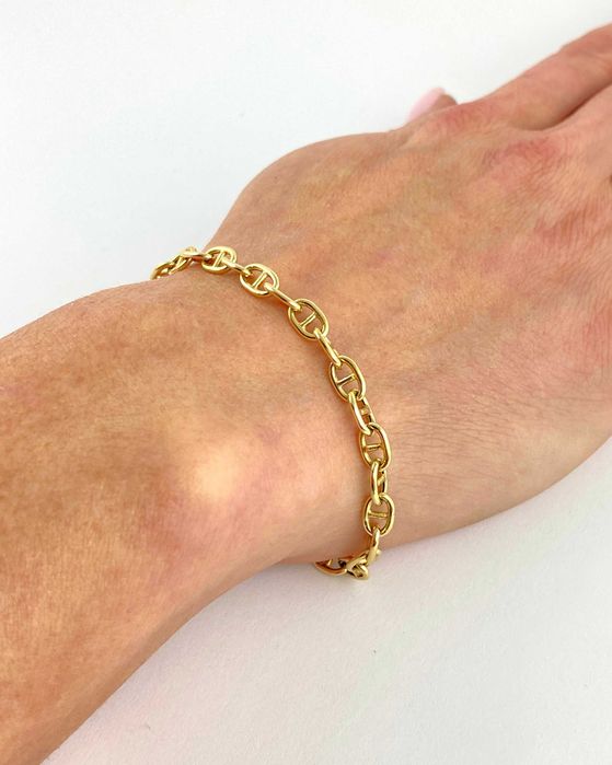 ZŁOTA bransoletka GUCCI retro owalna PRÓBA 585 (14K) długość 22 cm