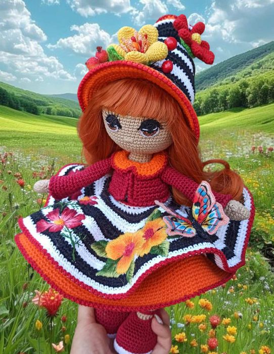 Інтер'єрна лялька, в'язана гачком. Ручна робота. Іграшка