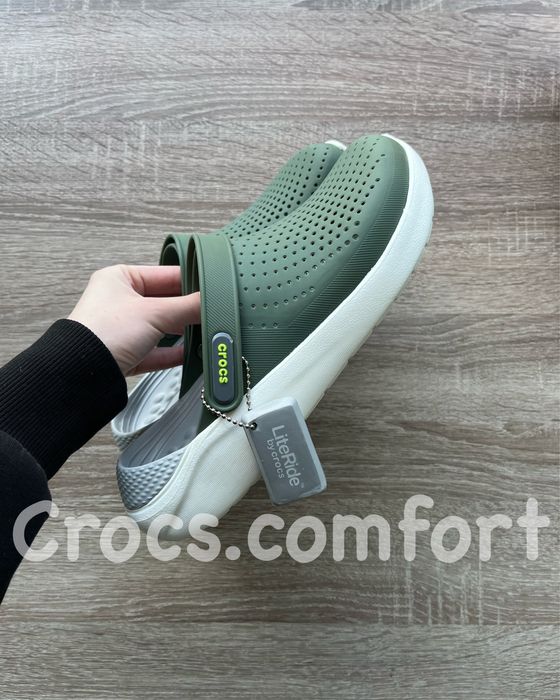 Крокси LiteRide Crocs army green хакі унісекс
