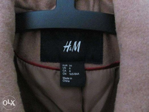 Płaszczyk H&M beż, nude klasyczny