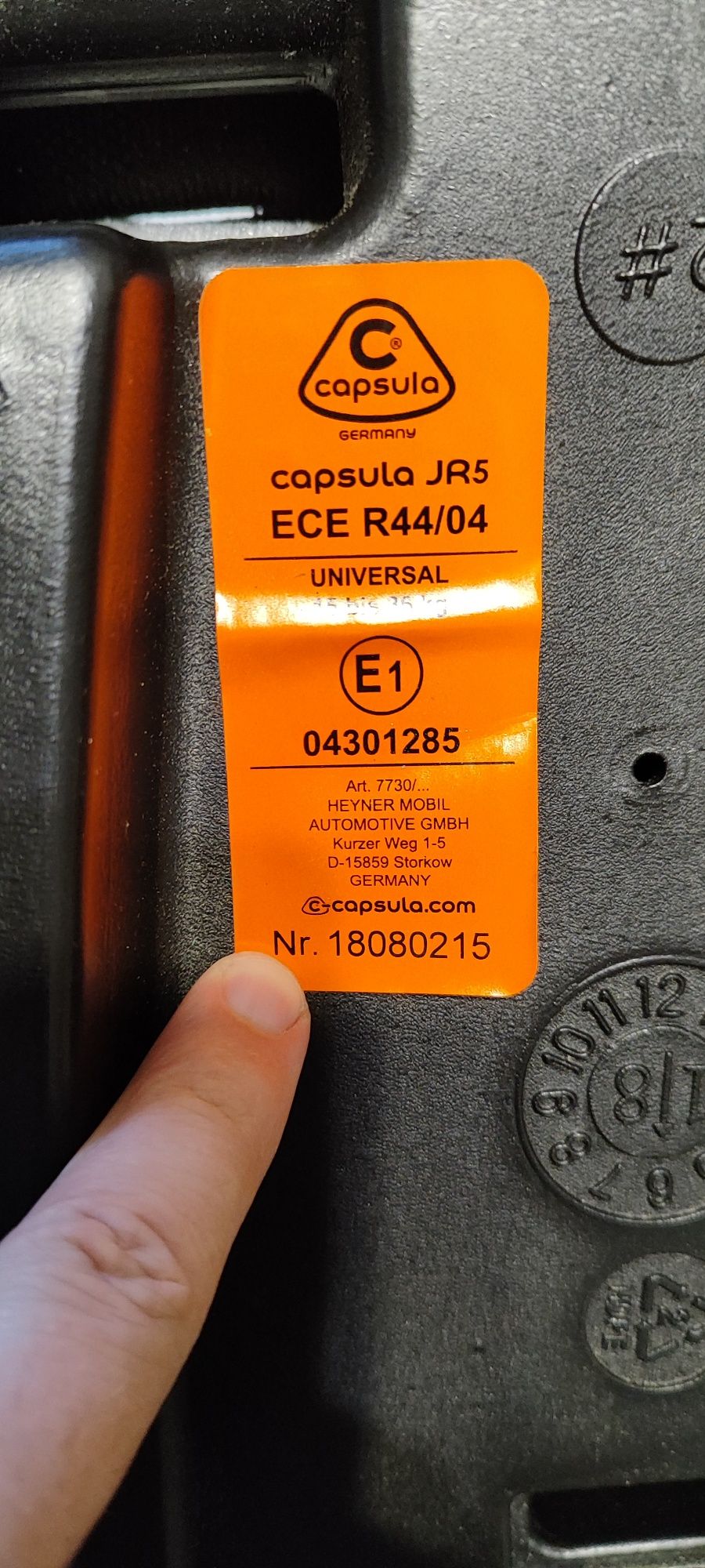 Автокрісло бустер JR5, Capsula, 15-36kg, 4-12років