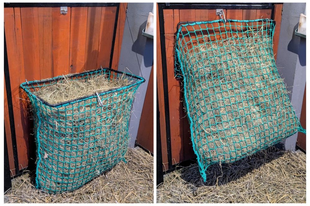 Siatka na siano z ramką dla konia FULL 200l łatwe ładowanie - zielona