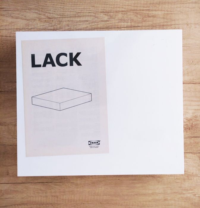 IKEA Półki ścienne LACK, białe i czarna, 3szt 30x26x8 cm