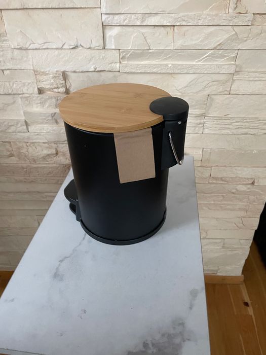 Kosz na śmieci Relaxdays Kosz na śmieci łazienkowy 3 l czarny