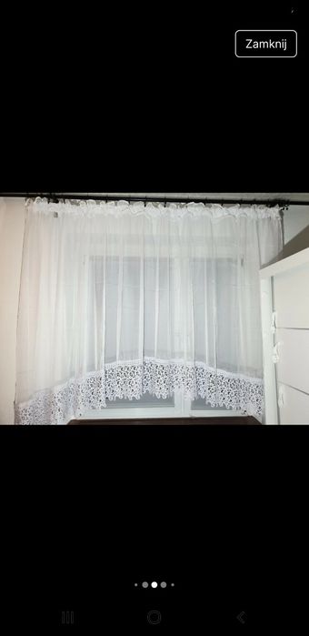 Firanka łuk woal z gipiurą biała 180x400cm