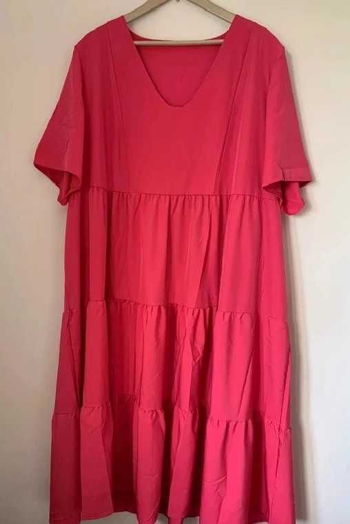 Nowa piękna sukienka maxi w kolorze fuksji rozmiar 4XL/48