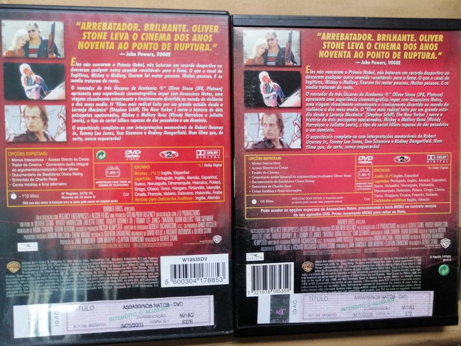 Assassinos Natos Oliver Stone Woody Harrelson Juliette Lewis