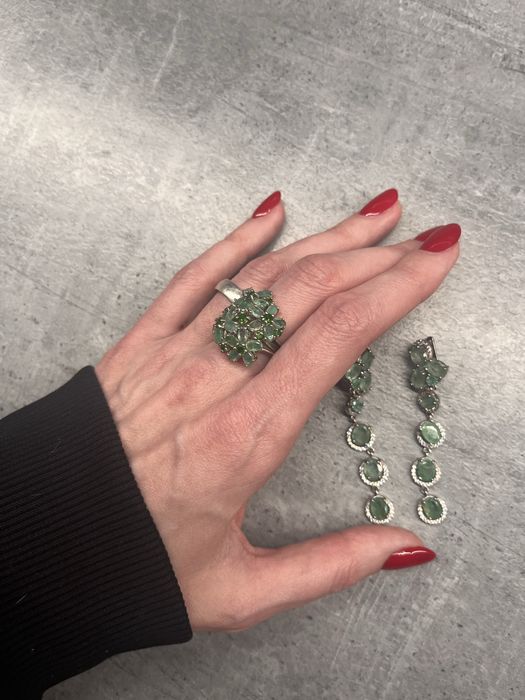 Набір срібло та напівдорогоцінне каміння