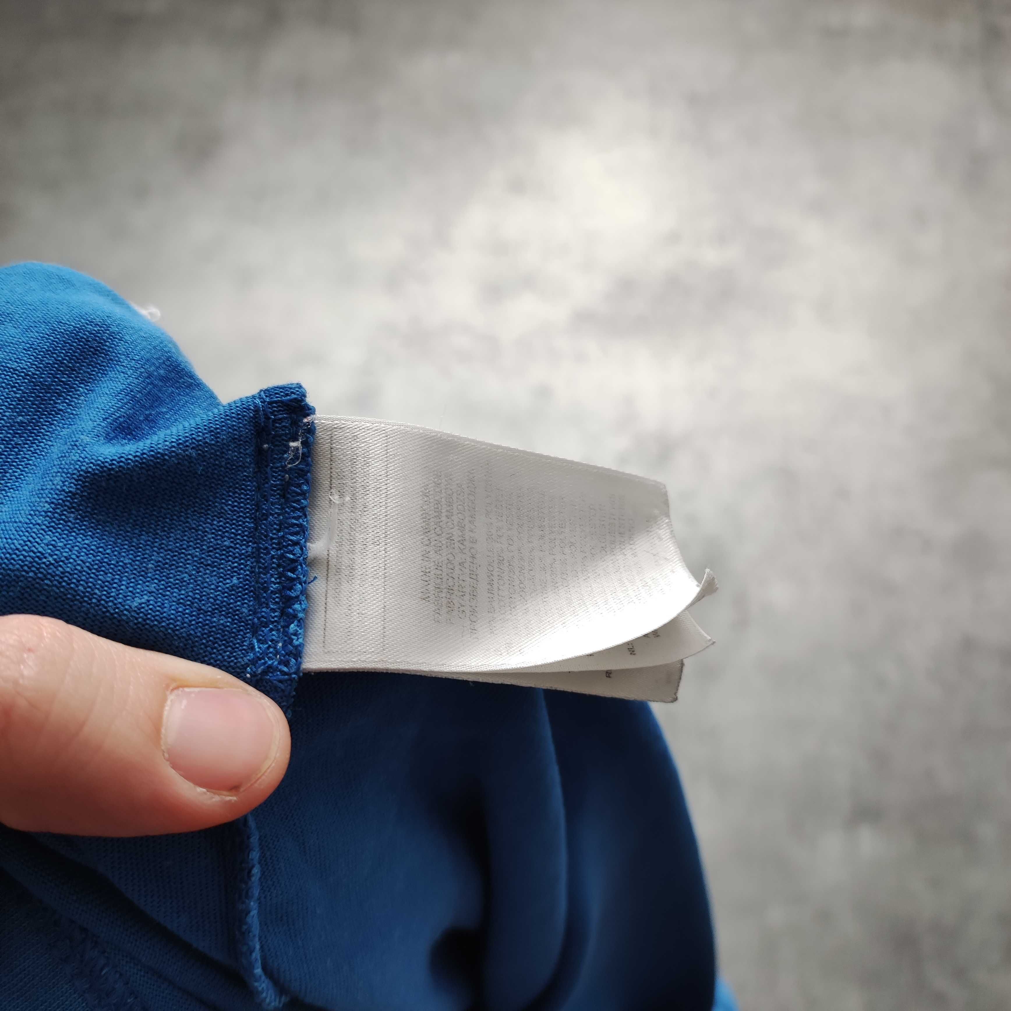 MĘSKA Koszulka Bawełna Casual Codzienna Duże Logo Adidas Granatowa