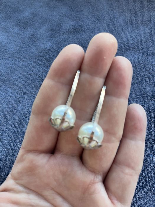 Сережки срібні з позолотою 925