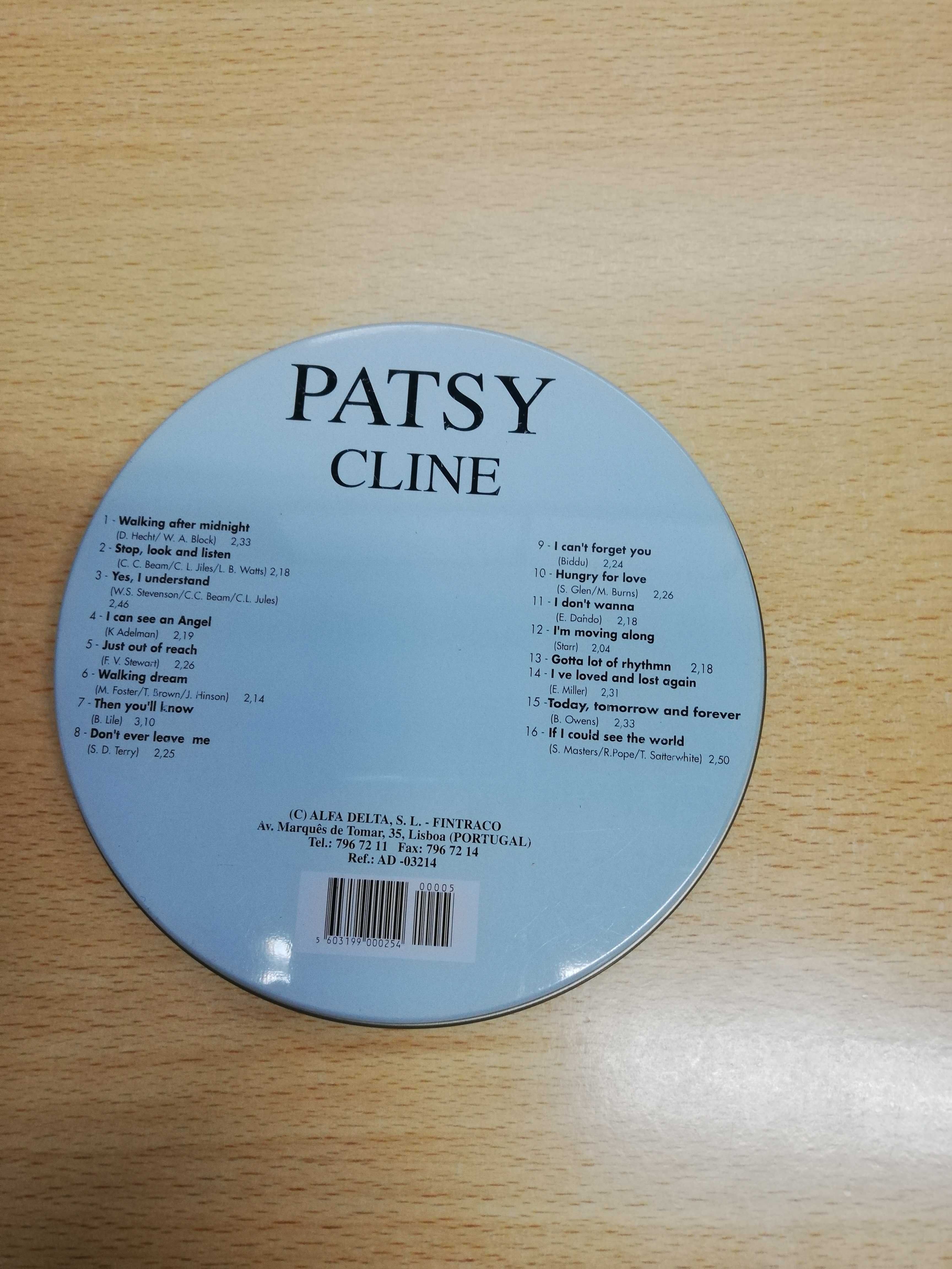 CD de Patsy Cline em caixa de chapa