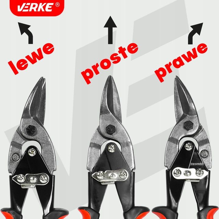Nożyce Ręczne Do Cięcia Blachy 10'' Lewe Proste Prawe Zestaw Nożyc Ręc