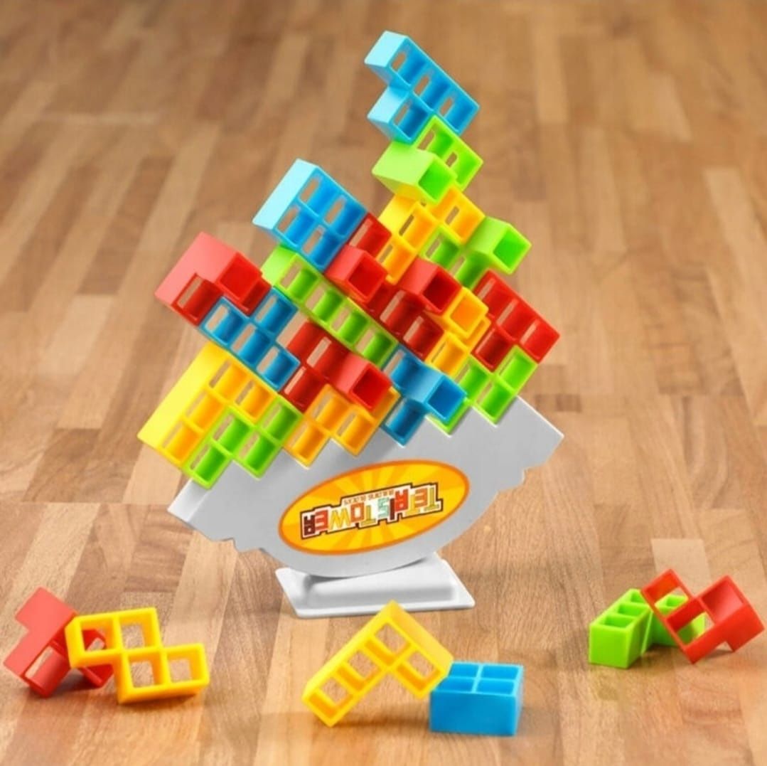 Układanka tetris balansujące klocki gra logiczna 64 elementów