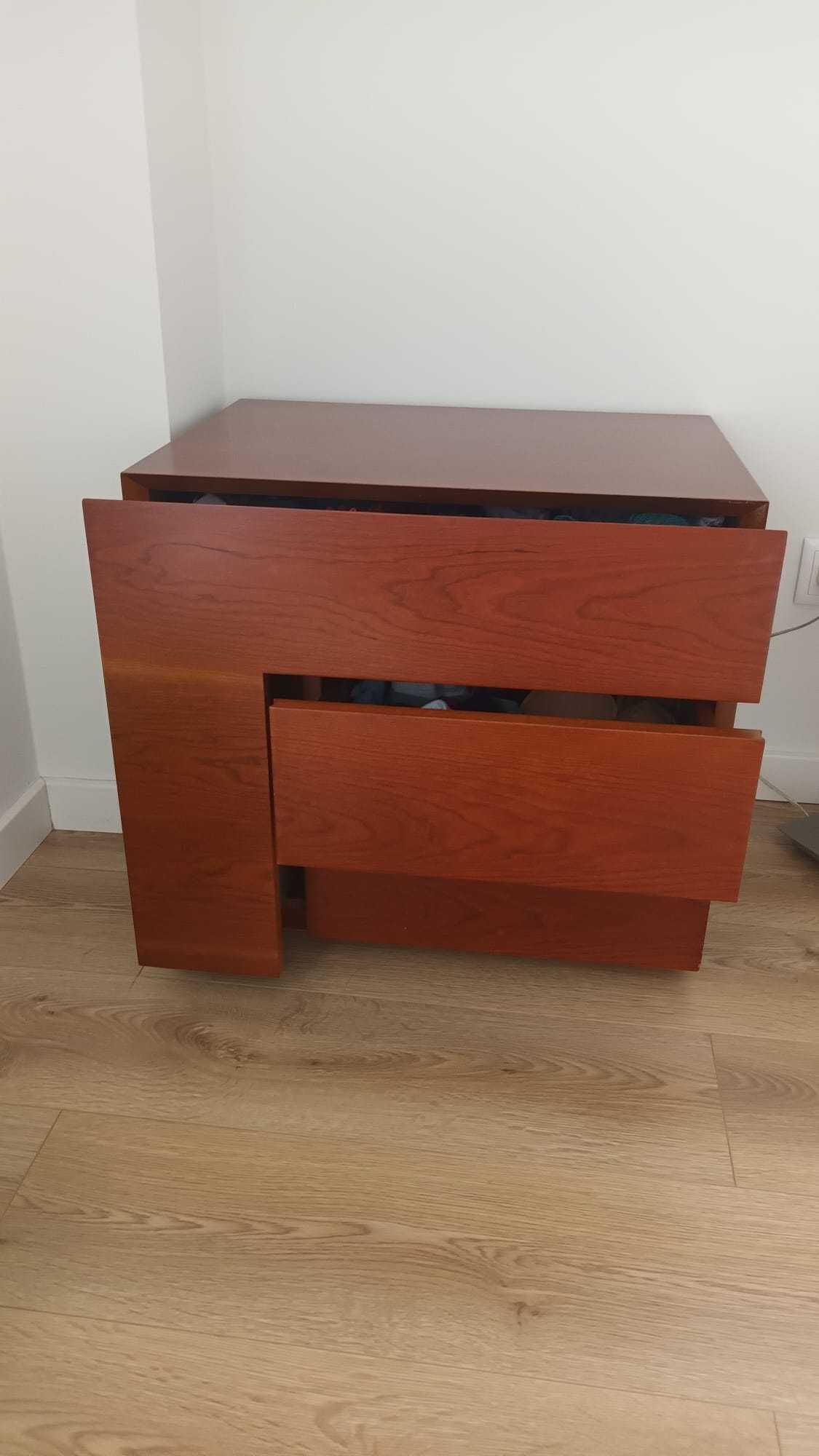 Comoda em cerejeira maciça e Wengue + mesa de cabeceira