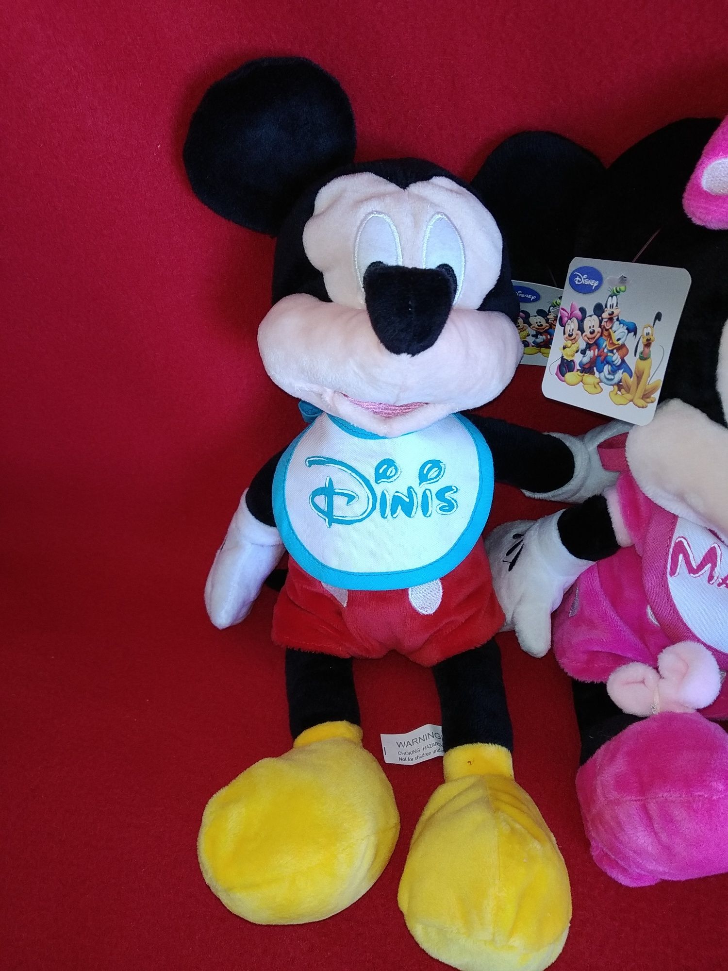 Minnie e Mickey com nome 40 cm