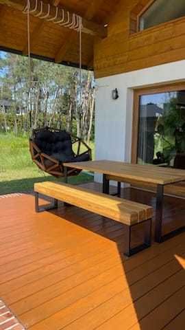 Fotel ogrodowy z drewna bukowego