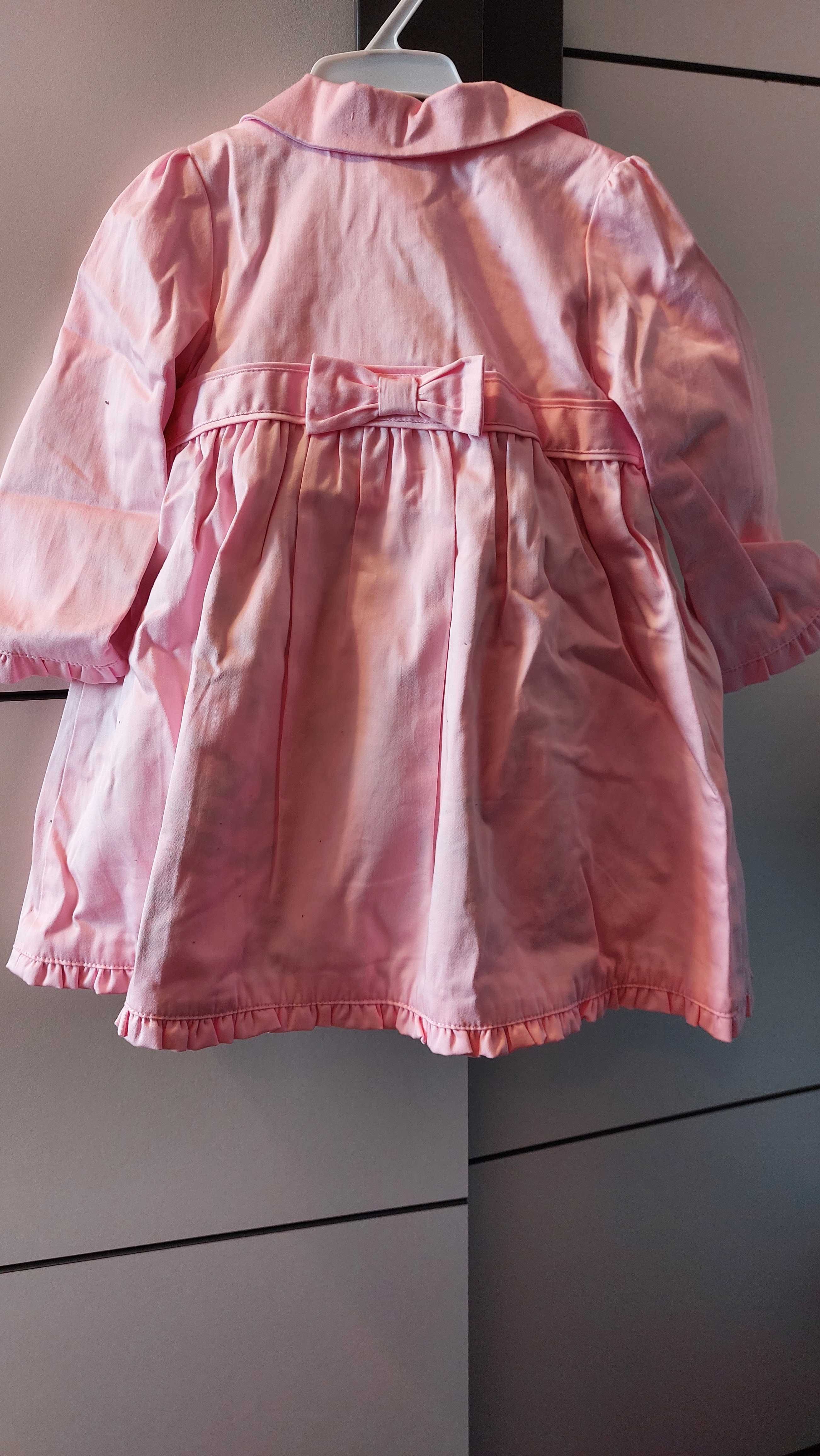 Sukienka wizytowa dziewczęca płaszczyk wiosenny rozmiar 86 18 miesięcy