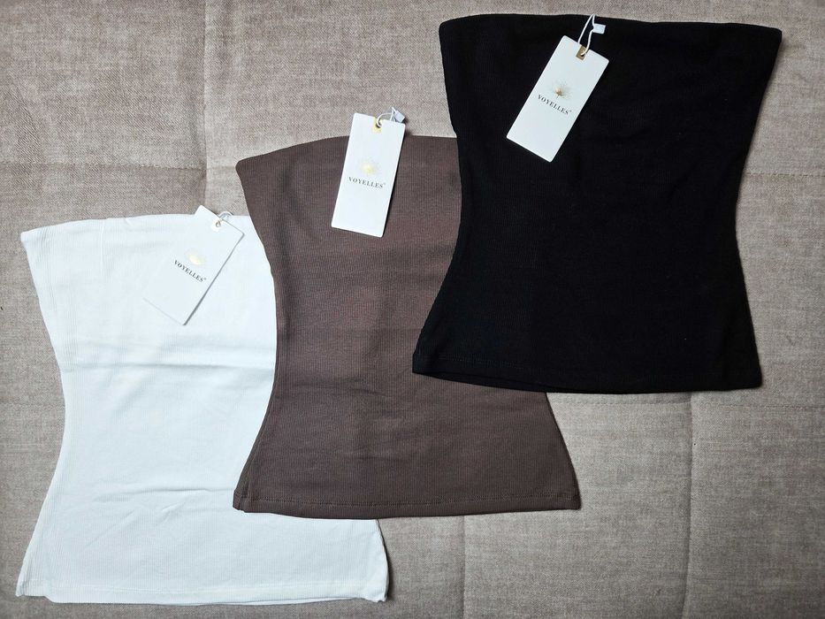 Zestaw 3 topów bez ramiączek