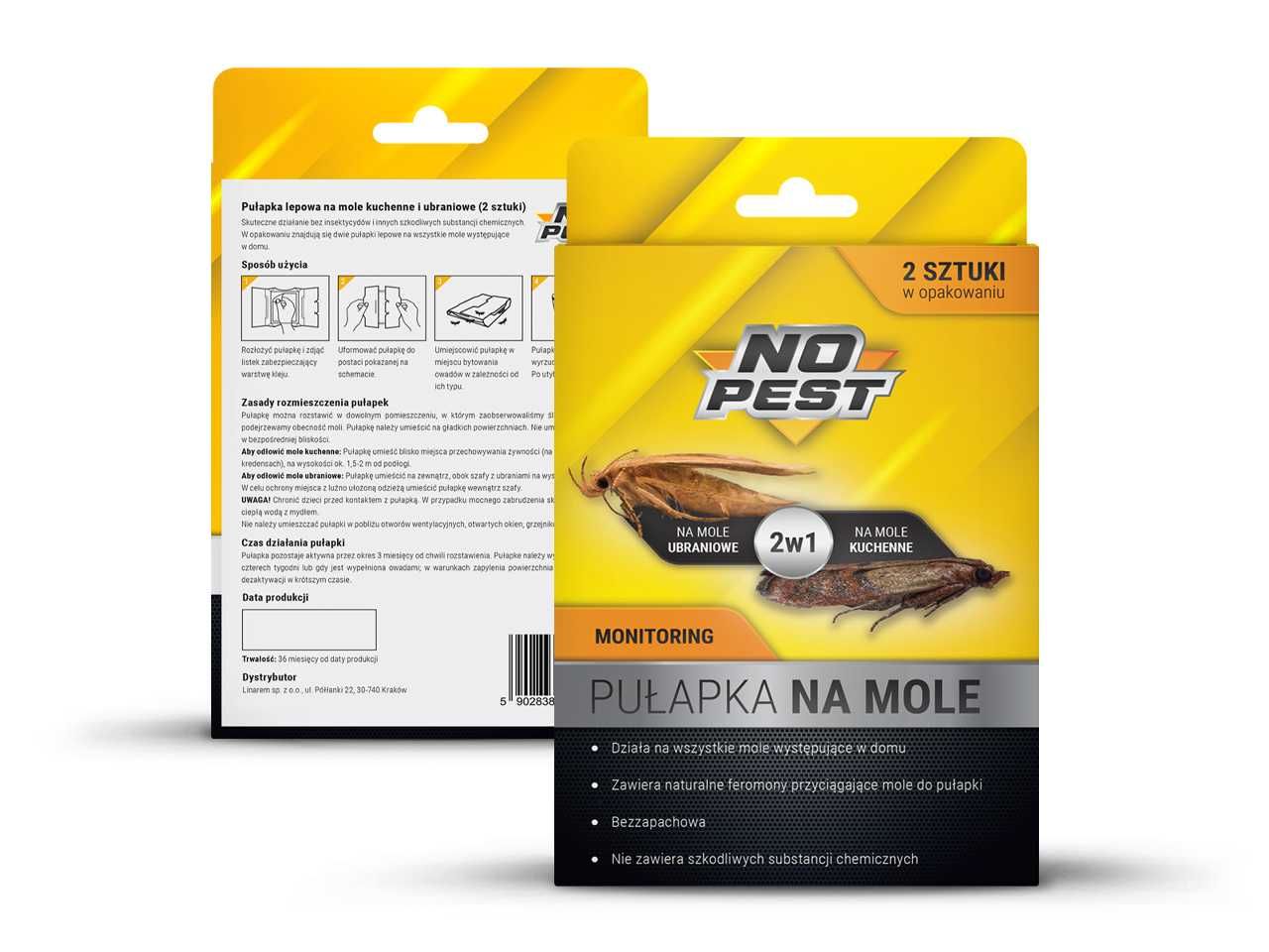 Pułapka na mole spożywcze i odzieżowe 2w1 No Pest