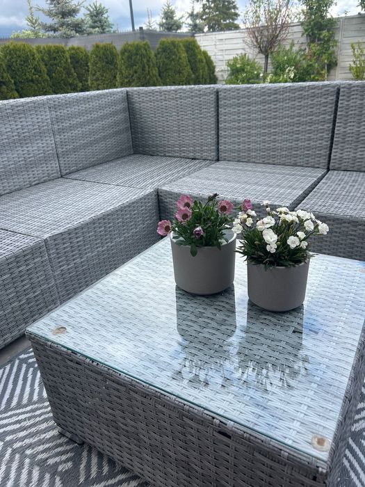 Zestaw mebli ogrodowych modułowych 9 elementów