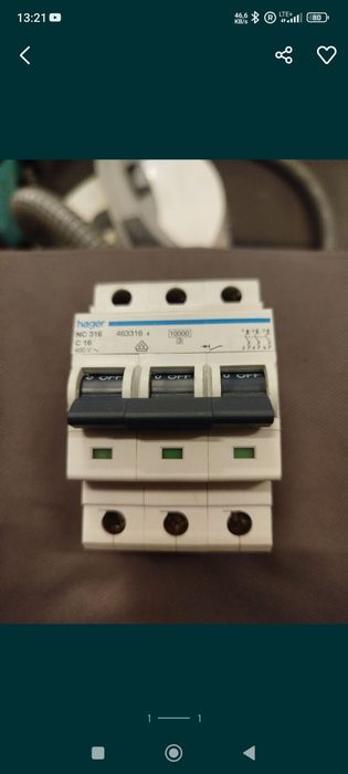 Wyłącznik nadpradowy 3 fazowy Hager 3P