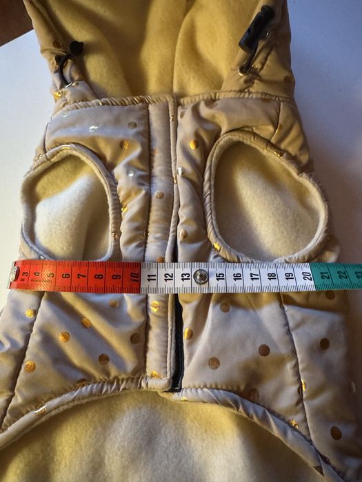 Złota Kurteczka Płaszcz dla Psa z Kapturem rozmiar S