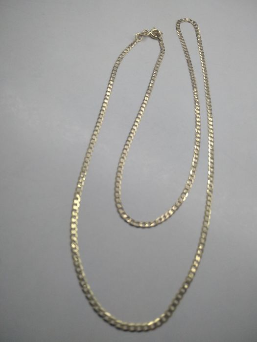 Złoty łańcuszek drobna pancerka złoto 585 długość 50 cm 693
