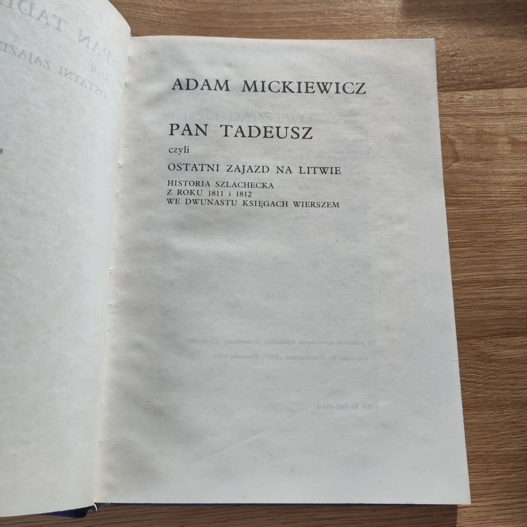 Adam Mickiewicz Pan Tadeusz