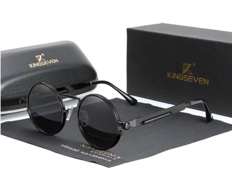 OKULARY Przeciwsłoneczne Lenonki RETRO Steampunk UV400 oldschool BLACK
