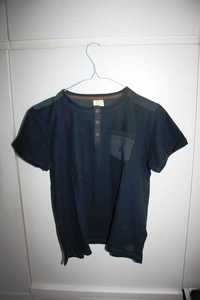 Sweat com botões azul oxford e remate em castanho da Zara t. 11-12