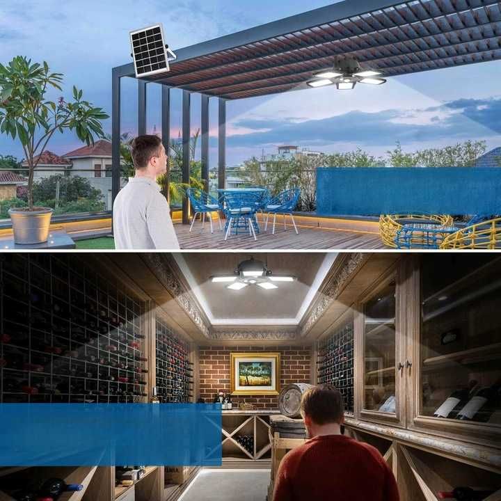 Lampa Solarna Wewnętrzna Zewnętrzna LED z Czujnikiem Ruchu do Garażu