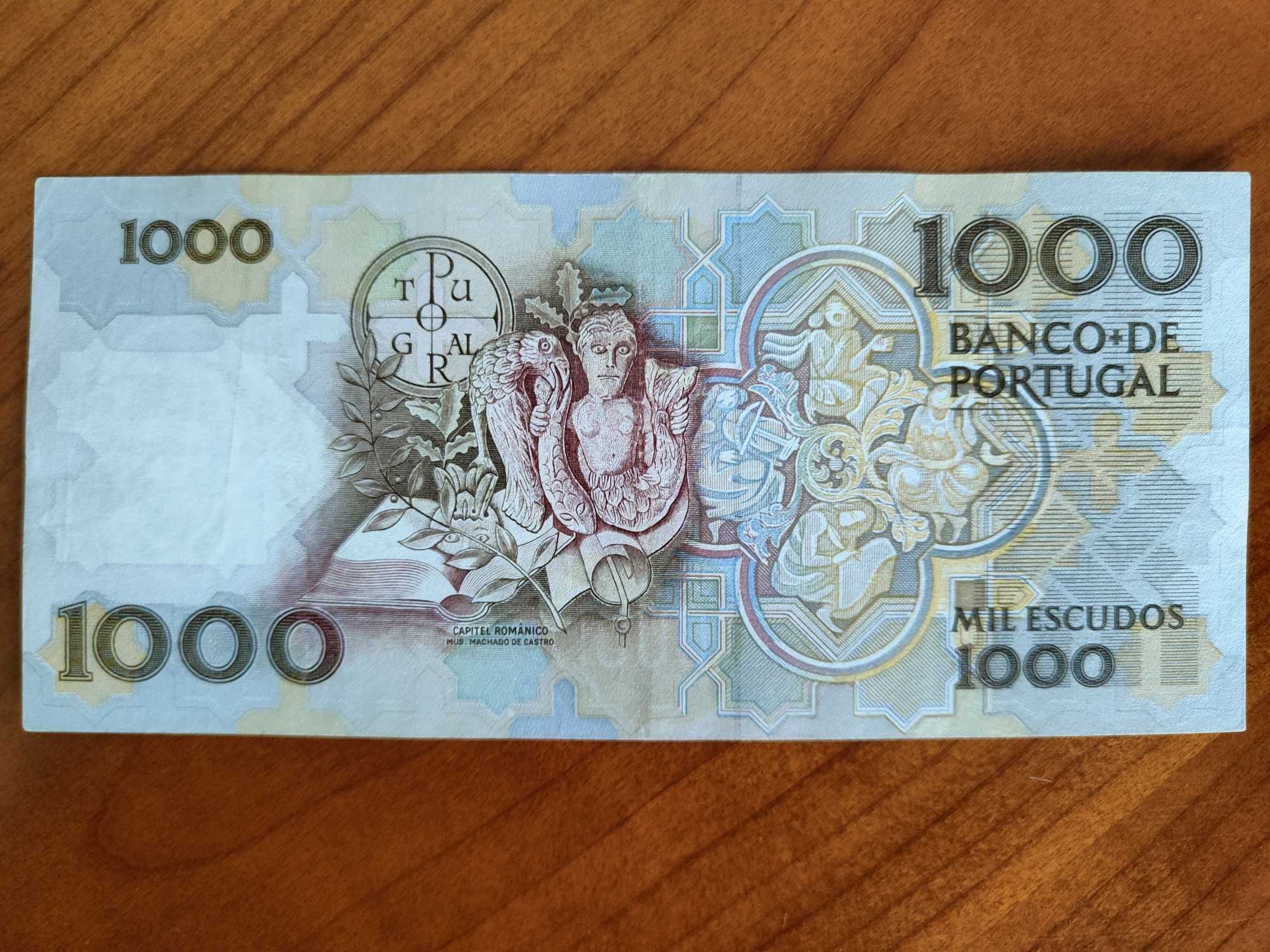 *nova* nota de 1000 escudos (Teófilo Braga, 1986)