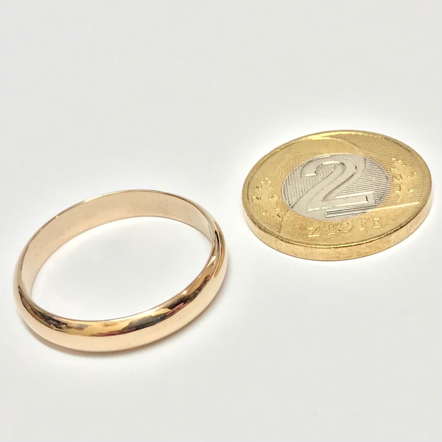 Złota OBRĄCZKA damska 585 14K KLASYCZNA forma r.24