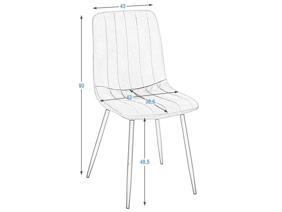 MebleMagnat Krzesło Tapicerowane Welurowe Pasos Szare