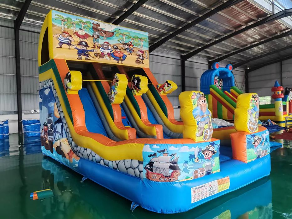 Nowosc 2026 zjezdzalnia dmuchana dmuchaniec piraci 2 zjazdy nowa