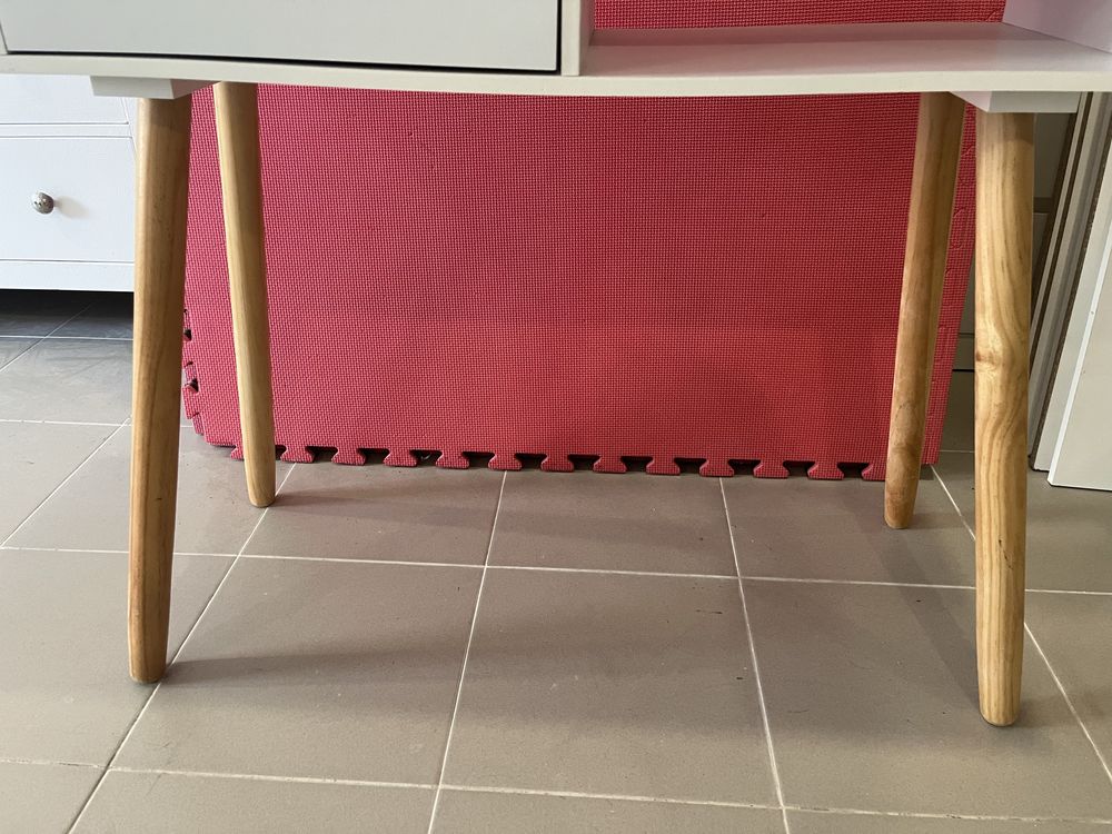 Mesa consola de pinho maciço - branco