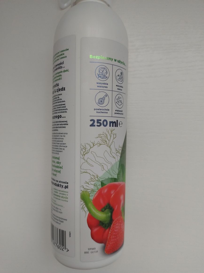 Dew ekologiczny płyn do mycia warzyw i owoców kwas podchlorawy 250 ml