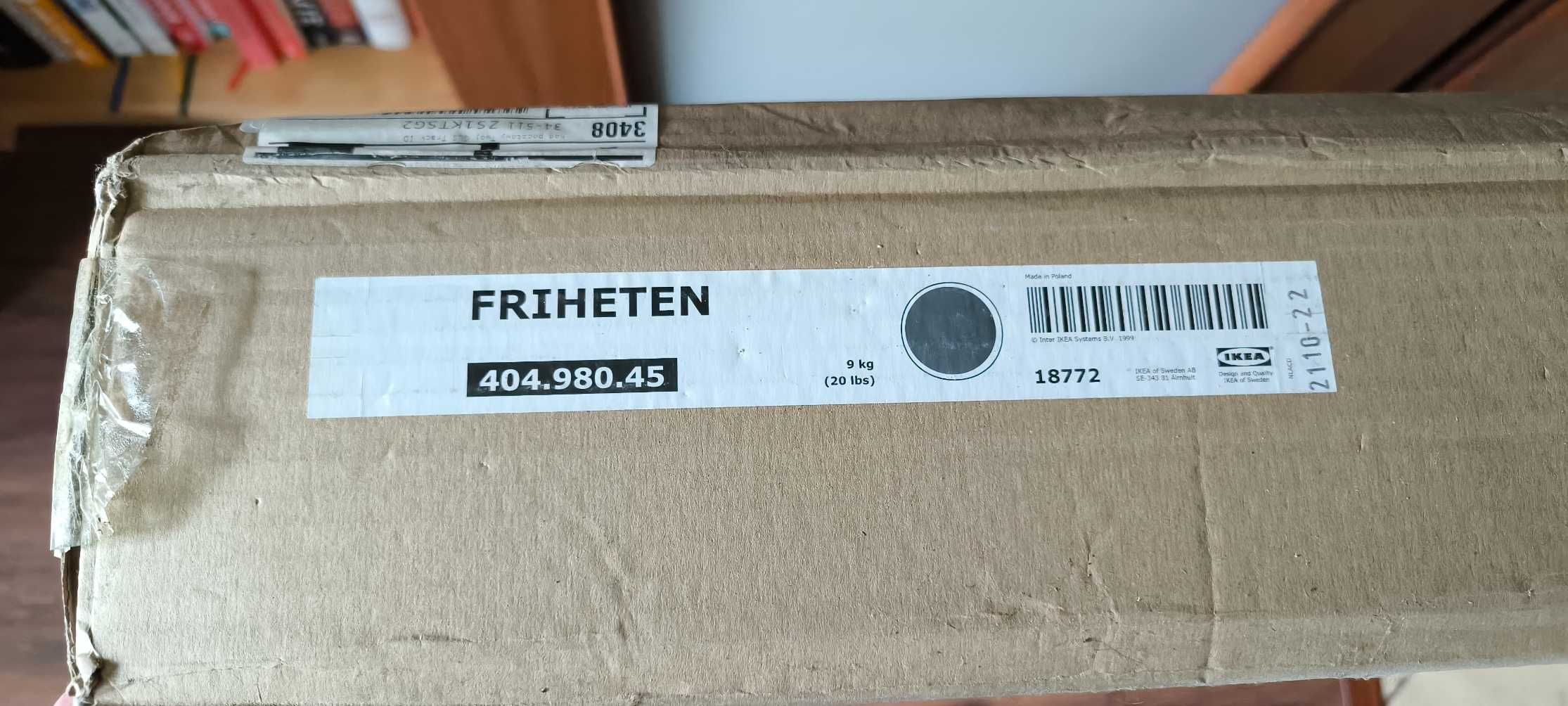 Szary narożnik FRIHETEN IKEA z funkcją spania + zagłówek boczny