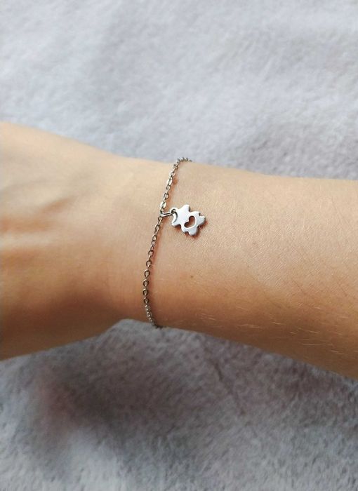 Bransoletka stal nierdzewna miś jak Tous regulacja