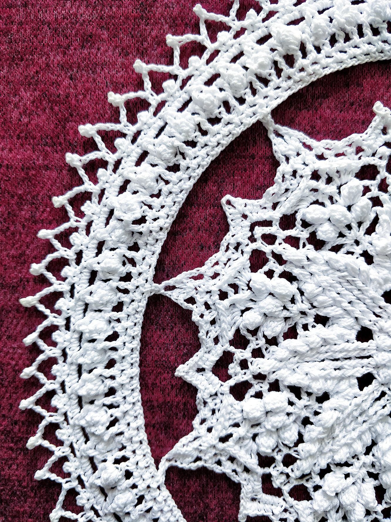 Rustykalna ażurowa biała serweta na szydełku Zawieszka Handmade