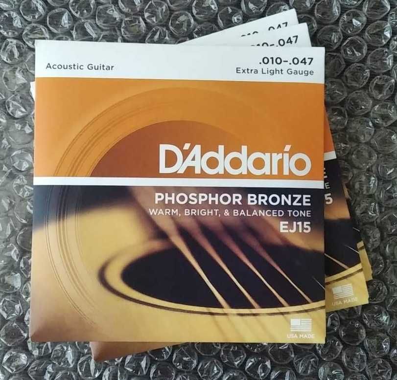 Струны для акустической гитары D`Addario Phosphor Bronze EJ15 (10-47)