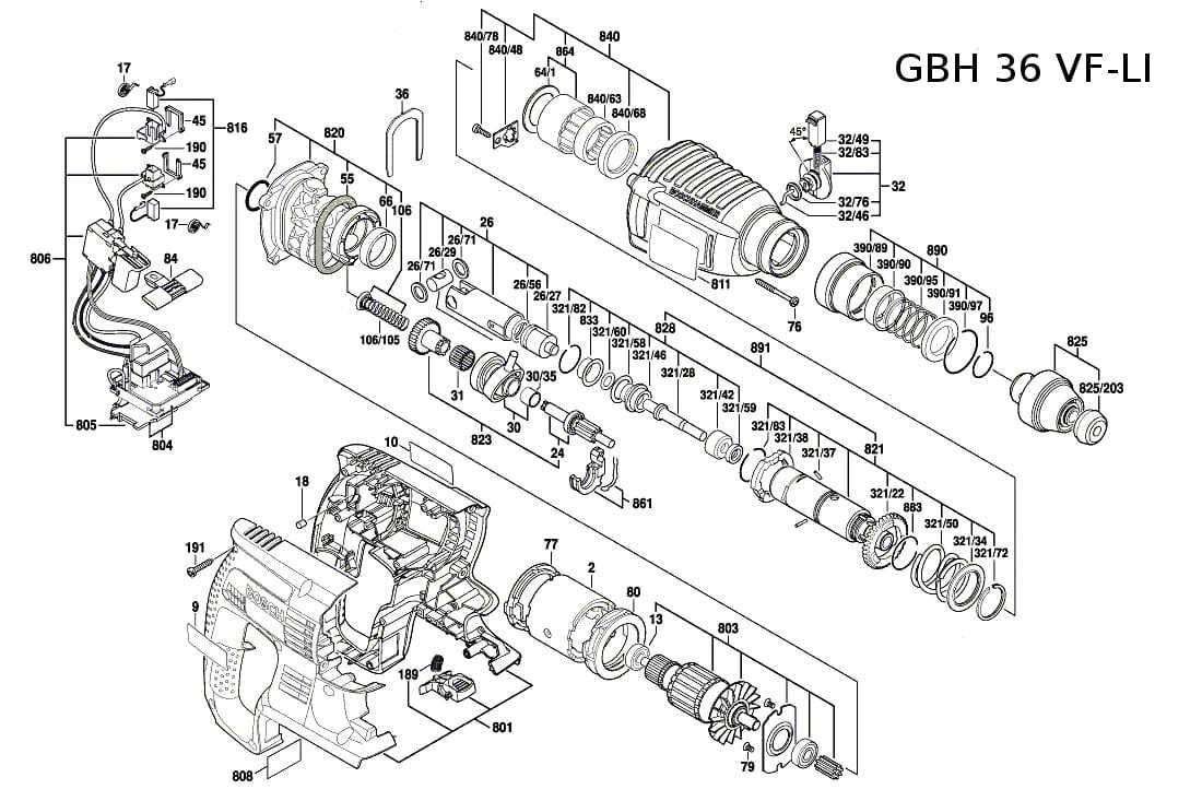 Wyłącznik akumulatorowej młotowiertarki Bosch GBH 36 V-LI