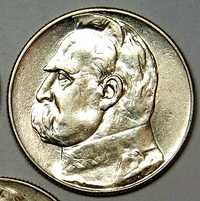Moneta obiegowa II RP Józef Piłsudski 1935r 5zl