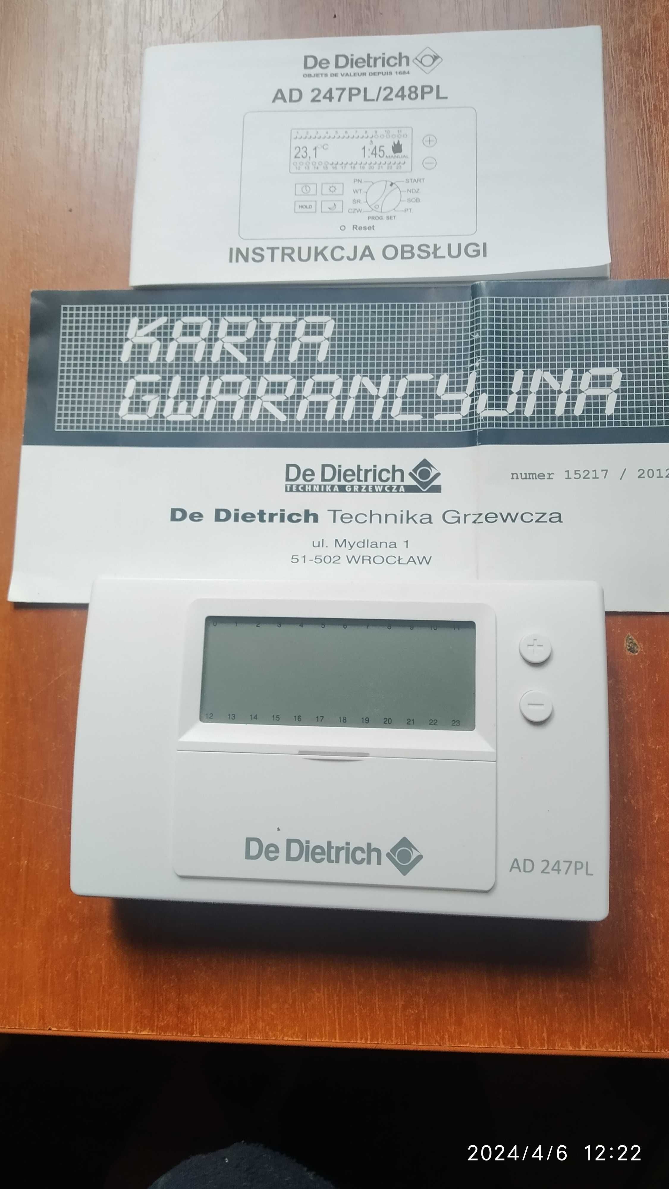 Sterownik Programator De Dietrich AD 247 PL