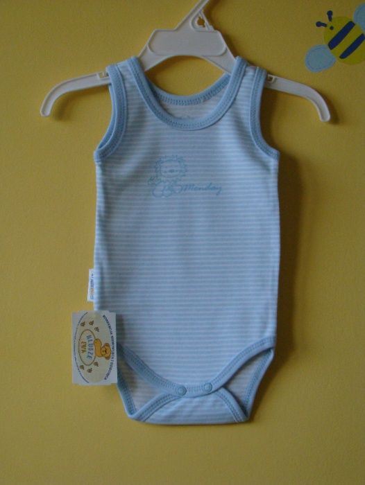 NOWE z metką Body niemowlęce na ramiączka Ewa Klucze r.62 dwa kolory